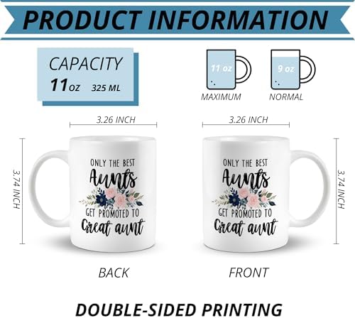 Promoted to Great Aunt Mug, Great Aunt Coffee Cups Ceramic, Great Aunt