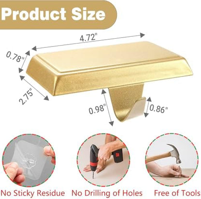 Komotu 4 Pcs Metal Christmas Stocking Holders for Mantle - Weighted