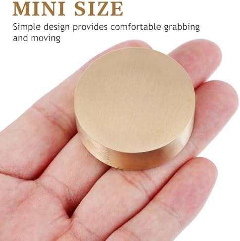 Modern Calligraphy Brass Paperweight Round Heavy Paperweight Press for