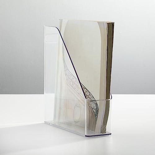 mDesign Plastic Slim Vertical File Folder Storage Organizer Bin with