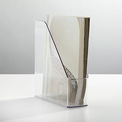 mDesign Plastic Slim Vertical File Folder Storage Organizer Bin with