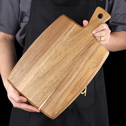 Acacia Wood Chopping Cutting Board Kitchen with Handle Charcuterie