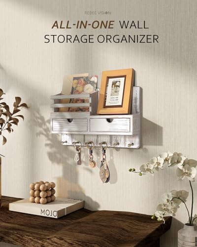 Rebee Vision Key Holder Wall Mount with 2 Drawers for Apartment