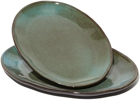 Pokini Stoneware Serving Platters, Oval 13.18/11.92 inch Serving