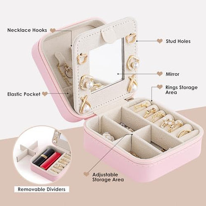 Birthday Gifts for Women - Initial & Travel Jewelry Case, Organizer