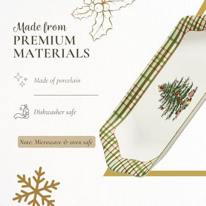 Spode Christmas Tree Collector Serving Tray - Checkered