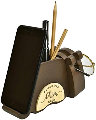 I'm Wood Multipurpose Eyeglass Phone Pen & Pencil Holder Stand