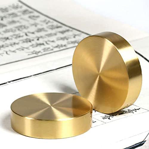 4 pcs Chinese Calligraphy Paperweight Brass Golden Calligraphy