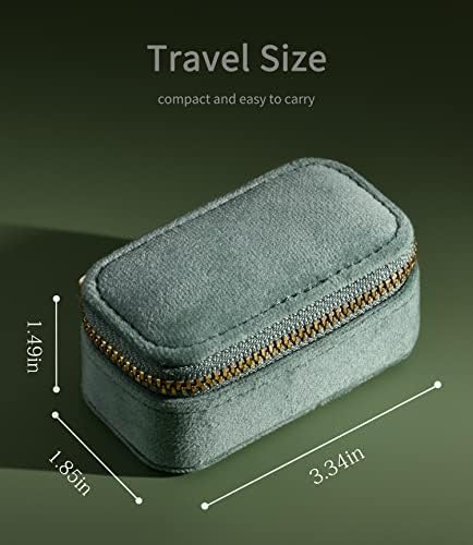 TAIMY Mini Jewelry Travel Case, Velvet Small Travel Jewelry Box