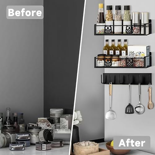 Magnetic Spice Rack for Refrigerator,Space Saving Kitchen Organizer
