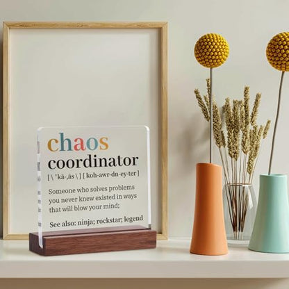 Hiipeenow Thank You Gifts for Women Men, Chaos Coordinator Acrylic