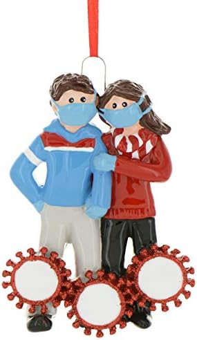 Personalized Our First Christmas Ornament 2026, Couple Face Mask