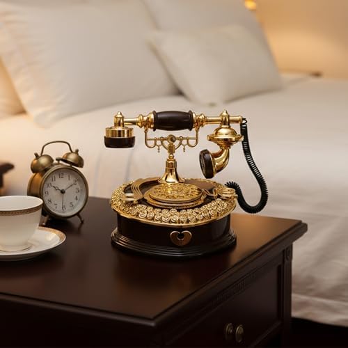 Big Telephone Trinkets 7x8'' Vintage Musical Jewelry Box with Drawer