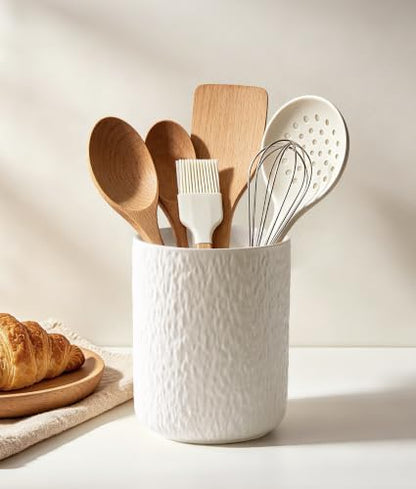 Kitchen Utensil Holder for Countertop, Ceramic Utensil Crock with