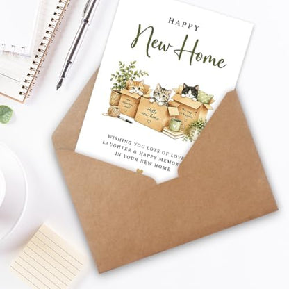Hongshan New Home Card,Cute Housewarming Gift for Women Men Cat Lovers