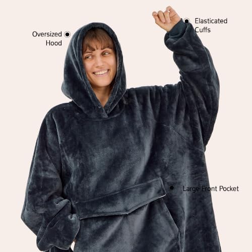 Krifey Wearable Blanket Hoodie, Oversized Sherpa Hooded Blanket for