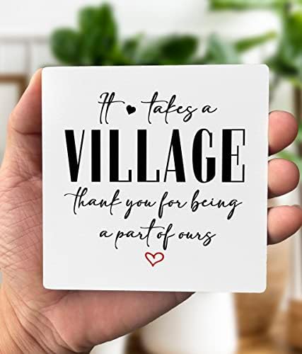 Thank You Wood Plaque Gift, It Takes A Village Thank You for Being A