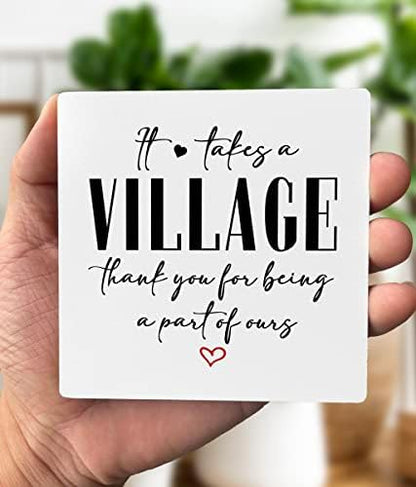 Thank You Wood Plaque Gift, It Takes A Village Thank You for Being A