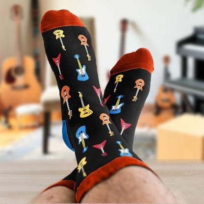 Cool Music Accessories Gifts - Guitar Drum Piano Trumpet Socks, Funny