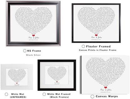 BOTTEGAARTS Personalized Song in Heart Shaped Photo or Canvas Prints