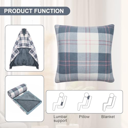 forestfish Wearable Blanket Compact Pillow 2-in-1, Lap Blanket Poncho