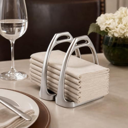 Arthur Court Equestrian Stirrup Napkin Holder - Durable Aluminum