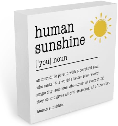 Sunshine Gifts Desk Sign Wooden Box Sign Table Decoration White