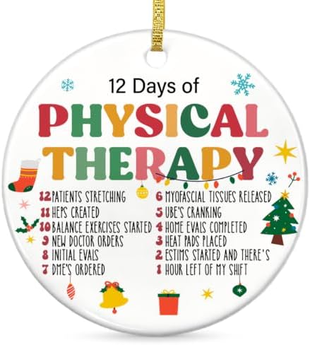 Physical Therapy Christmas Ornaments, Funny Therapist Gifts for Women