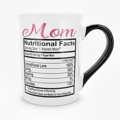 Cottage Creek Mom Nutrition Facts Mug, Funny 16oz Coffee Cup for