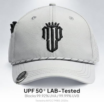 NJF Golf Performance Hats for Men with Tee Holder & Magnetic Ball