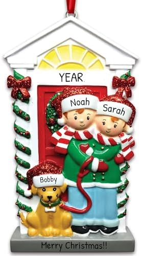 Personalized Couple Ornament 2026, Masked Dog New Home