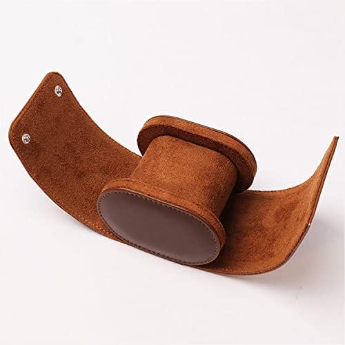 Watch Roll Travel Leather Case - Brown Single Watch Gift Box with