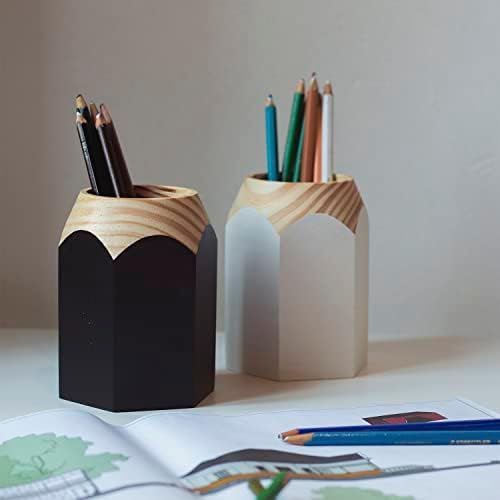 GEGUTON Sharpener Shaped Pen Holder, Black, Retro Design