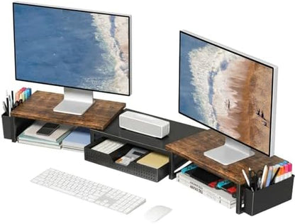 OPNICE Desk Organizers and Accessories, Dual Monitor Stand Riser with