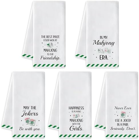 R HORSE Mahjong Kitchen Dish Towel - 5Pcs Mahjong Cleaning Dishcloth