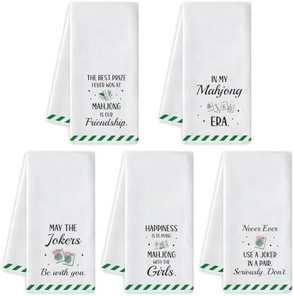 R HORSE Mahjong Kitchen Dish Towel - 5Pcs Mahjong Cleaning Dishcloth