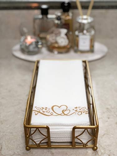 Antique Gold Elegant Sturdy Guest Napkin Holder | Premium Disposable
