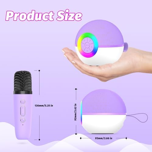 goopow Mini Karaoke Machine Speaker for Kids Adults, Portable