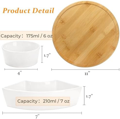 Lyellfe Divided Serving Dish Lazy Susan, 5 Removable Compartment