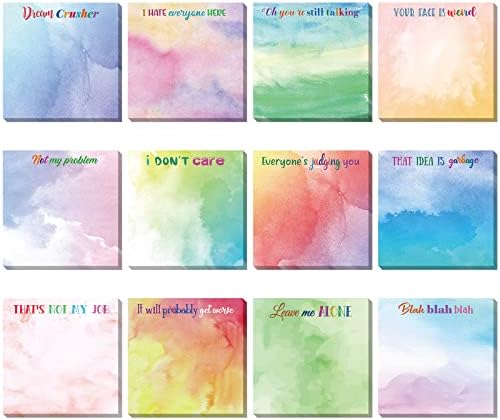 12 Pcs Funny Sticky Notes, Snarky Cute Note Pads for Work,Lovely Style