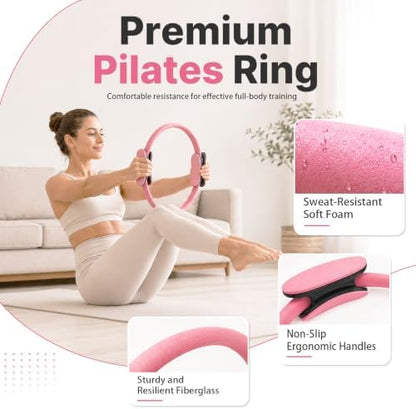 Pilates Kit for Home Workouts - 21 PCS Pilates Equipment Set for Women