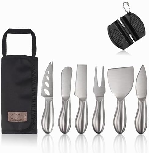 6-Piece Cheese Knife Set, Premium Stainless Steel, Storage Bag