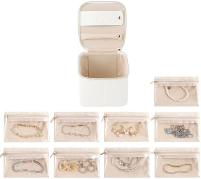 GUKA Travel Jewelry Box, Jewelry Case, Jewelry Holder Organizer, 9 Pcs