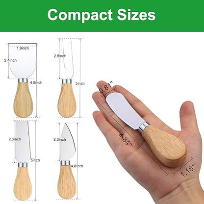 10 Pcs Cheese Knives, Wooden Handle Cheese Knife Set for Charcuterie