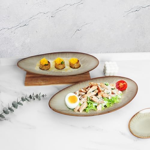 Ceramic Serving Platters, Dinner Plate Set of 2, Large Serving Tray