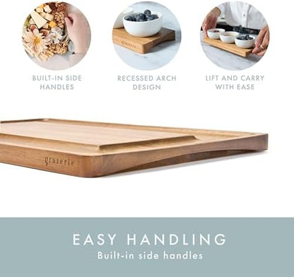 Charcuterie Board Set with Serving Accessories, Acacia Wood