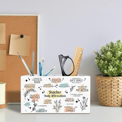 Teacher Daily Affirmation Pen Holder for Desk, Teacher Appreciation
