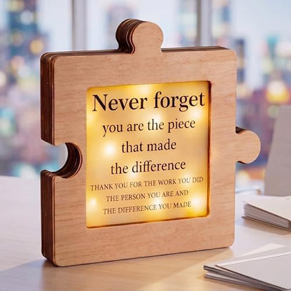 Thyle Coworker Appreciation Gift, Lighted Wooden Puzzle Piece Decor