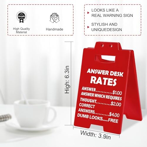 Funny Office Gag Gifts for Coworker Answer Desk Rates Desk Sign for