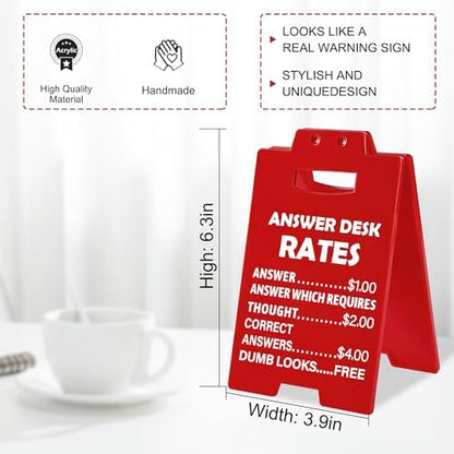 Funny Office Gag Gifts for Coworker Answer Desk Rates Desk Sign for